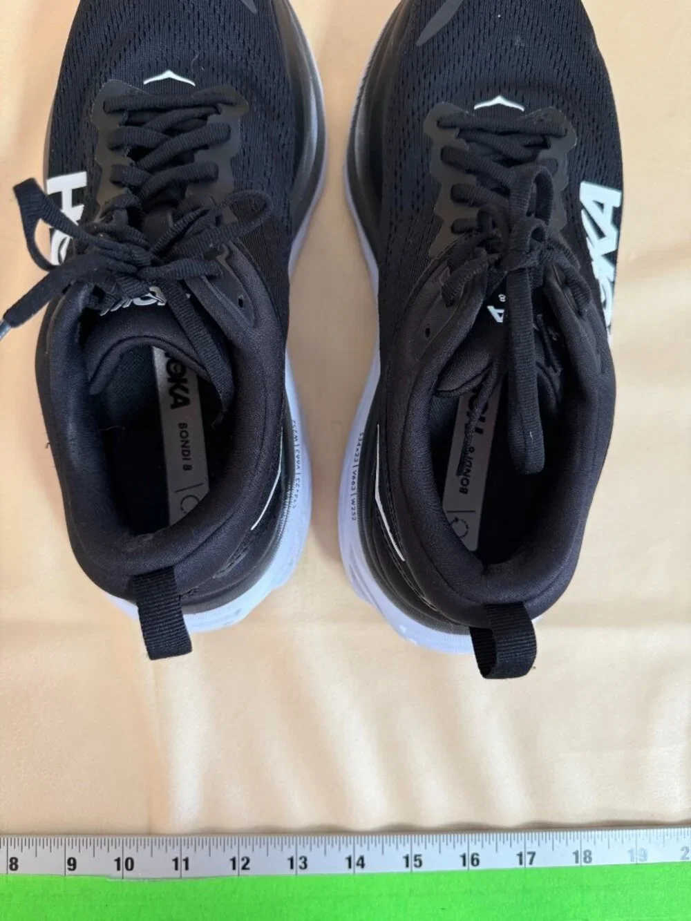 Hoka One One Womens Bondi 8 Black Running Shoes Atheisure Workout Size 8.5 B